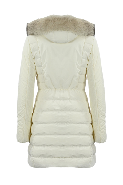 Shop Peuterey Down Jacket With Fur  Seriola ml 04 Fur In Bianco