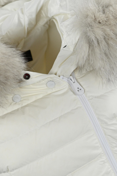 Shop Peuterey Down Jacket With Fur  Seriola ml 04 Fur In Bianco