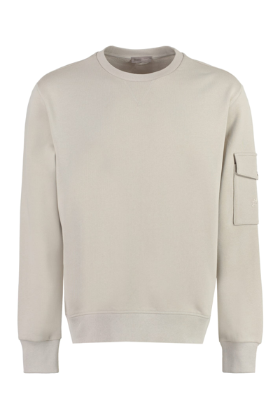 Shop Herno Cotton Crew-neck Sweatshirt In Beige