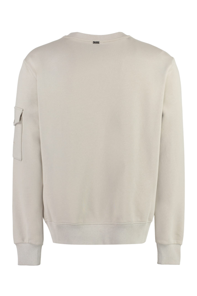 Shop Herno Cotton Crew-neck Sweatshirt In Beige