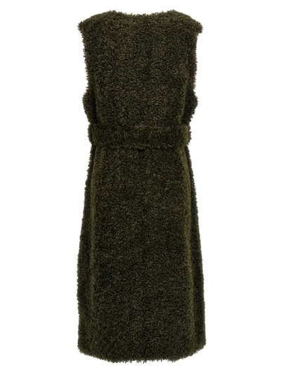 Shop P.a.r.o.s.h . Shearling Faux Fur Vest In Green