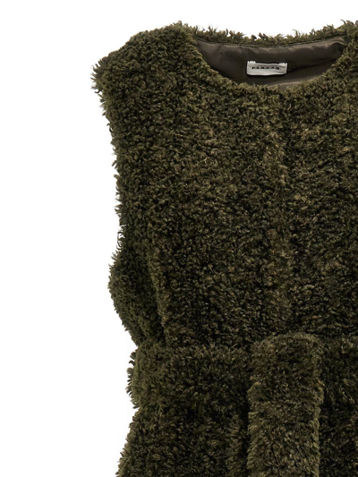 Shop P.a.r.o.s.h . Shearling Faux Fur Vest In Green