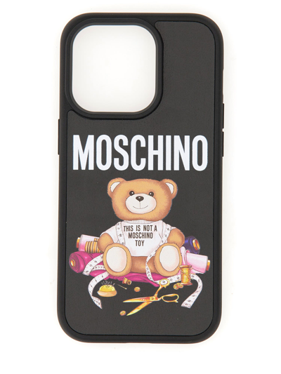 Shop Moschino Teddy Cover For Iphone 14 Pro In Nero