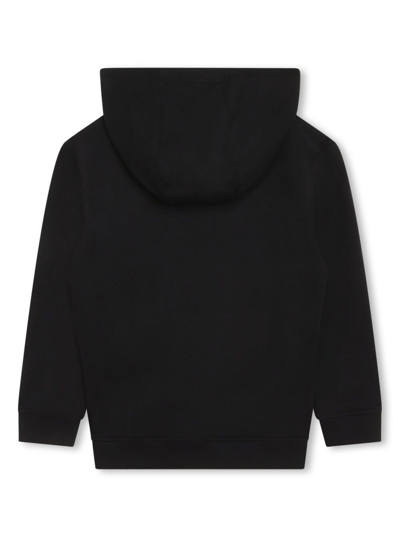 Shop Givenchy Black Hoodie And Contrasting Maxi Logo In Cotton Blend Boy