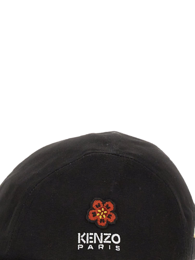 Shop Kenzo Hat With Embroidery In Nero