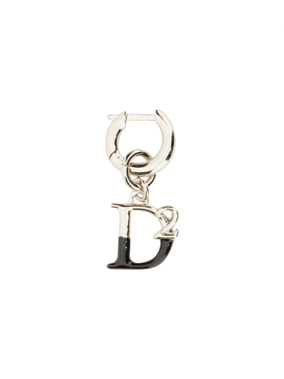 Shop Dsquared2 Logo Earring In Argento