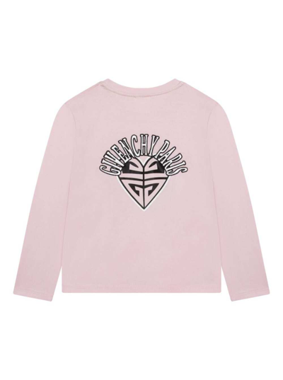 Shop Givenchy Pink T-shirt With Contrasting Cartoon Print In Organic Cotton Girl