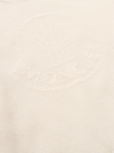 Shop Moncler Crew Neck Sweater In White