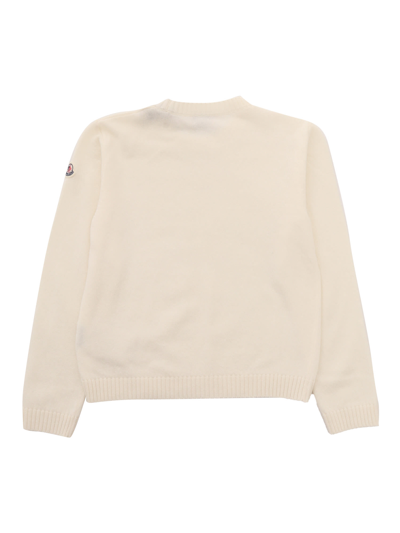 Shop Moncler Crew Neck Sweater In White