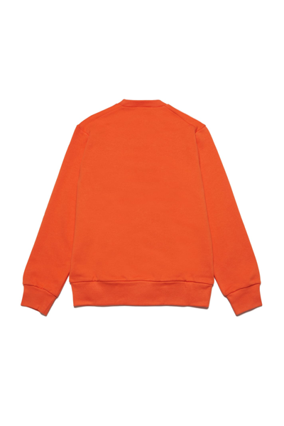 Shop Marni Ms48u Sweat-shirt  Cotton Crew-neck Sweatshirt With Logo In Tingerly Orange