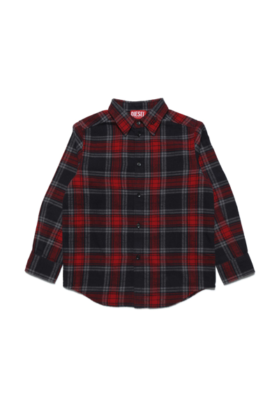 Shop Diesel Cumbe Shirt  Plaid Flannel Shirt In New Red