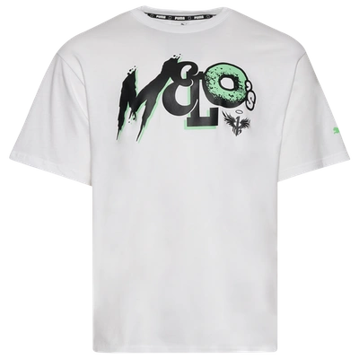Shop Puma Mens  Melo X Lamelo-o T-shirt In  White/green
