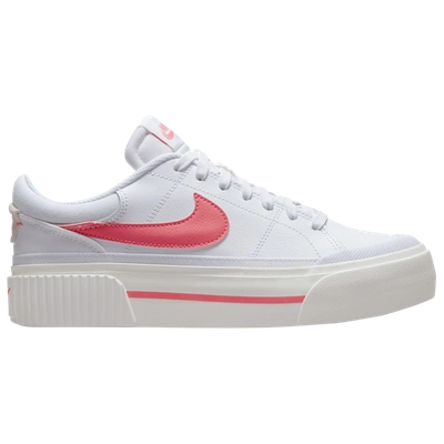 Shop Nike Womens  Court Legacy Lift In White/sea Coral/summit White