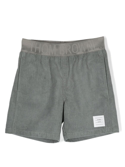 Thom Browne Corduroy Panel Shorts In Grey