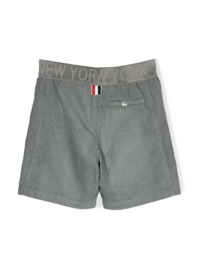 Shop Thom Browne Corduroy Panel Shorts In Grey