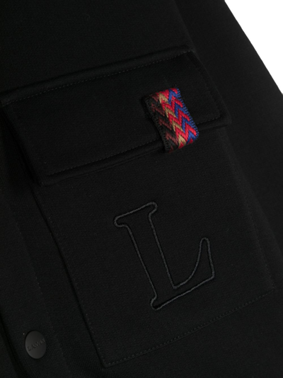 Shop Lanvin Enfant Curb Logo-embroidered Bomber Jacket In Black