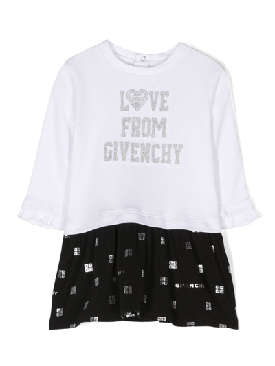 Shop Givenchy Embroidered-logo Detail Cotton Dress In White