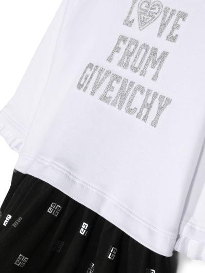 Shop Givenchy Embroidered-logo Detail Cotton Dress In White