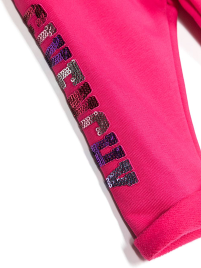 Shop Givenchy Sequin-embellished Logo Track Pants In Pink