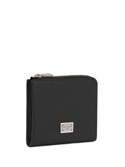 Shop Dolce & Gabbana Logo-plaque Leather Wallet In Black