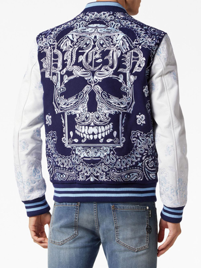 Philipp Plein Paisley-print Bomber Jacket In Blue