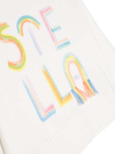 Shop Stella Mccartney Rainbow Logo-print Organic-cotton Sweatshirt In White