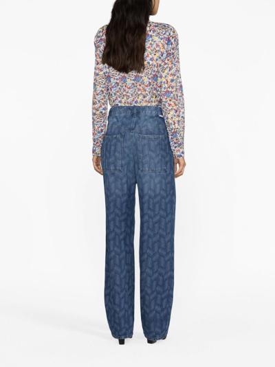 Isabel Marant Étoile Sulanoa-print Straight-leg Jeans In Blue