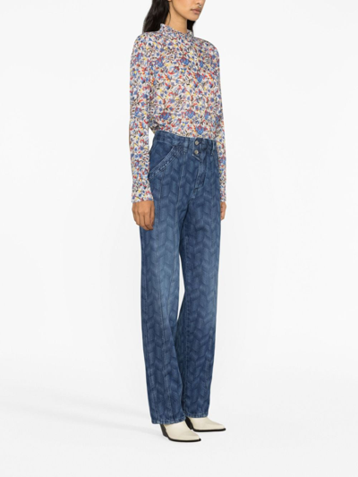 Isabel Marant Étoile Sulanoa-print Straight-leg Jeans In Blue