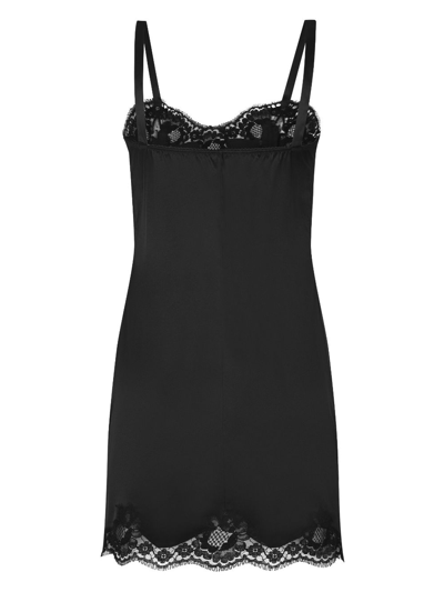Dolce & Gabbana Lace-detailing Silk-blend Camisole In Black