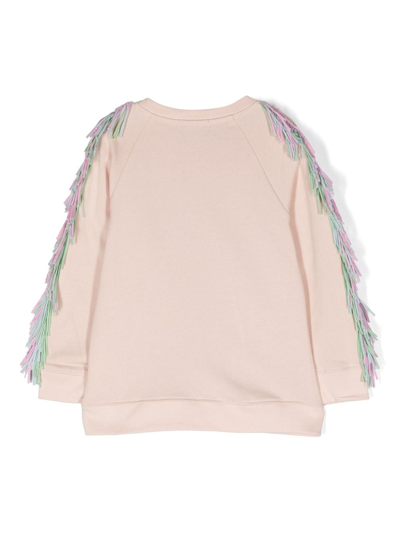 Shop Stella Mccartney Star-patch Frayed Sweatshirt In Pink