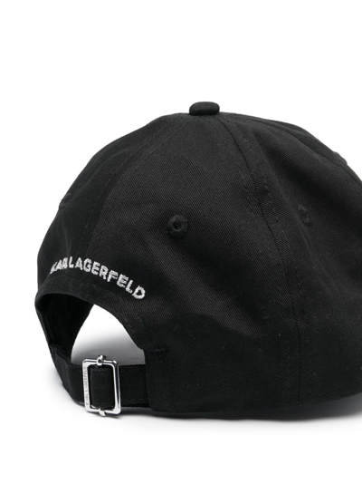Shop Karl Lagerfeld Ikonik Choupette Embellished Baseball Cap In Black