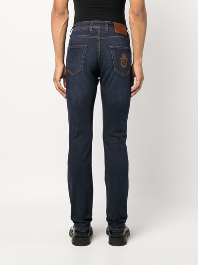 Shop Billionaire Low-rise Straight-leg Jeans In Blue