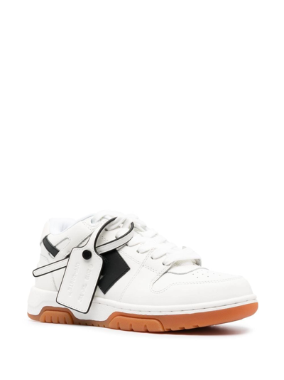 Shop Off-white Out Of Office Leather Sneakers In White Black