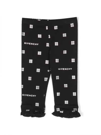 Shop Givenchy Logo-pattern Print Leggings In Black