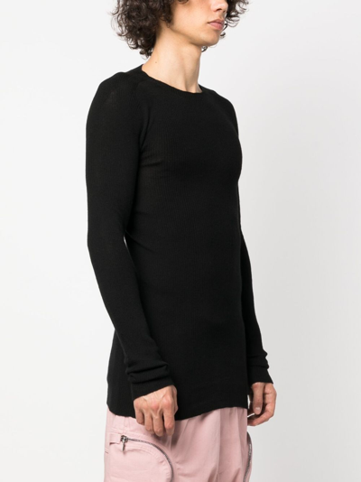 Shop Rick Owens Ribbed-knit Wool Jumper In Black