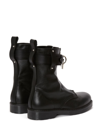 Shop Jw Anderson Padlock Combat Boots In Black