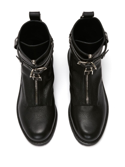 Shop Jw Anderson Padlock Combat Boots In Black