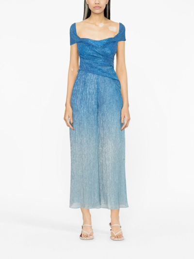 Shop Talbot Runhof Gradient-effect Sleeveless Dress In Blue