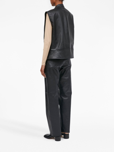 MM6 MAISON MARGIELA LEATHER BIKER GILET 
