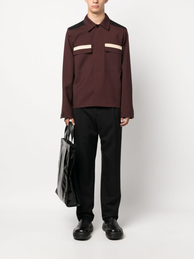 Lanvin Straight Leg Wool Trousers In Black