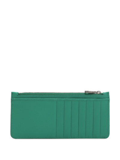 Shop Dolce & Gabbana Logo-print Leather Wallet In Green