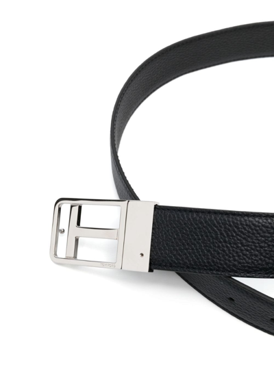 Shop Tom Ford Logo-buckle Leather Belt In Blue