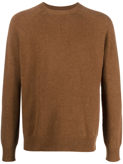 Shop Jil Sander Fine-knit Wool-cashmere Jumper In Brown