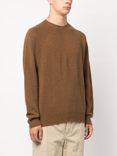 Shop Jil Sander Fine-knit Wool-cashmere Jumper In Brown