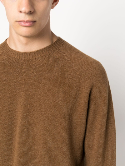 Shop Jil Sander Fine-knit Wool-cashmere Jumper In Brown