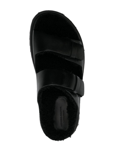 Shop Officine Creative D'hiver Leather Slides In Black