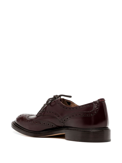 Shop Tricker's Lace-up Leather Loafers In Red