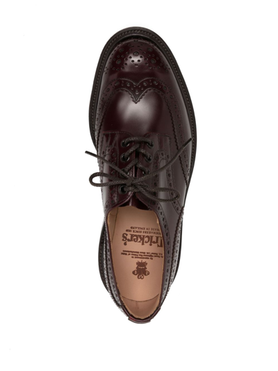 Shop Tricker's Lace-up Leather Loafers In Red