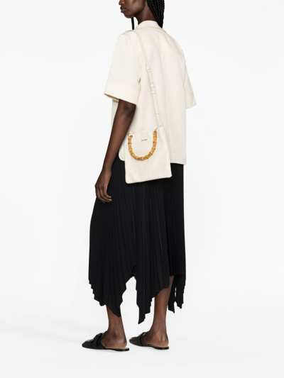 Jil Sander Bamboo-handle Leather Tote Bag In White