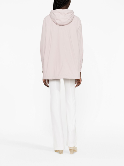Herno Drawstring Hooded Jacket In Purple